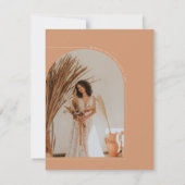 Invitation Fête des mariées photo Boho Pink Minimalist Arch (Dos)