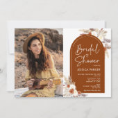 Invitation Fête des mariées photo Boho Terracotta (Devant)