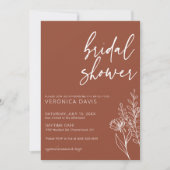 Invitation Fête des mariées photo Boho Terracotta moderne min (Devant)
