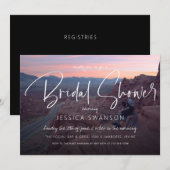 Invitation Fête des mariées photo chic sophistiquée (Devant / Derrière)