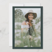 Invitation Fête des mariées photo couleur aquarelle rouge flo (Dos)