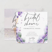 Invitation Fête des mariées photo de couleur aquarelle Dusty  (Devant / Derrière)