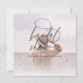 Invitation Fête des mariées photo de couleur aquarelle Dusty  (Dos)