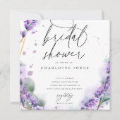 Invitation Fête des mariées photo de couleur aquarelle Dusty  (Devant)