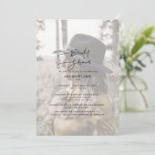 Invitation Fête des mariées photo de mariée moderne (Debout devant)