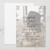 Invitation Fête des mariées photo de mariée moderne (Devant / Derrière)