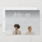 Invitation Fête des mariées photo de script manuscrit simple (Dos)