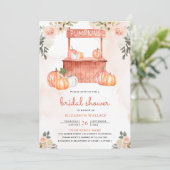 Invitation Fête des mariées photo du marché de Citrouilles fl (Debout devant)