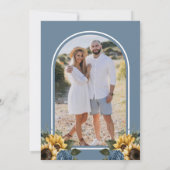 Invitation Fête des mariées photo Dusty Blue Roses Sunflower (Dos)