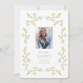 Invitation Fête des mariées photo Fleur sauvage jaune printem (Devant)