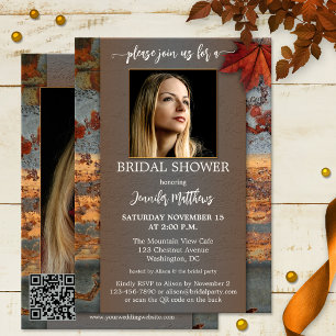 Invitation Fête des mariées photo industrielle automne