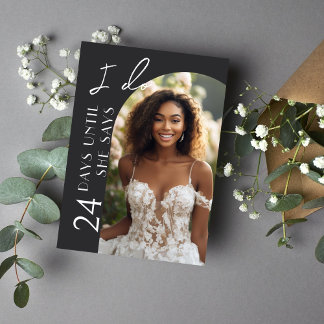 Invitation Fête des mariées photo minimaliste moderne Arc