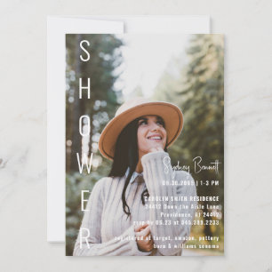 Invitation Fête des mariées photo minimaliste moderne pour ma