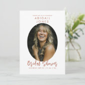 Invitation Fête des mariées photo moderne de cannelle (Debout devant)