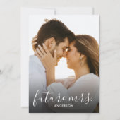 Invitation Fête des mariées photo moderne en gris foncé (Dos)