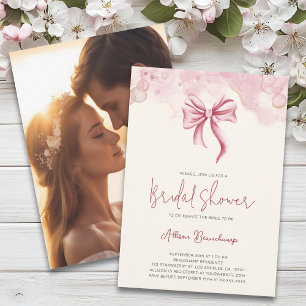 Invitation Fête des mariées photo moderne Pink Bow
