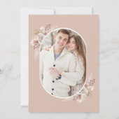 Invitation Fête des mariées photo Neutral Beige Floral Pampas (Dos)