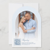 Invitation Fête des mariées photo Pastel Blue Coquette Bow Ar (Dos)