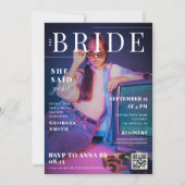 Invitation Fête des mariées photo personnalisée du journal le (Devant)