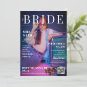 Invitation Fête des mariées photo personnalisée du journal le (Debout devant)