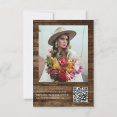 Invitation Fête des mariées Photo QR Code Eucalyptus Bois rus (Dos)