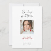 Invitation Fête des mariées photo Red Bride (Devant)