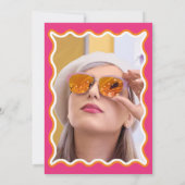 Invitation Fête des mariées photo Retro Cute Wavy Rose Orange (Dos)