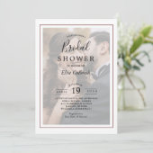 Invitation Fête des mariées photo Rose en cuivre élégant mode (Debout devant)