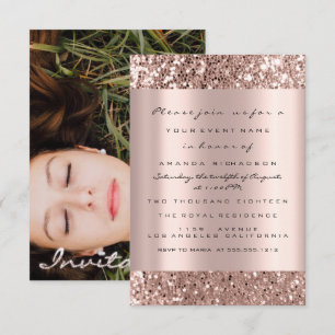 Invitation Fête des mariées photo Rose Gold Drives Graduation