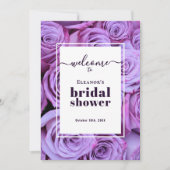 Invitation Fête des mariées photo Rose violet - Accueil (Devant)