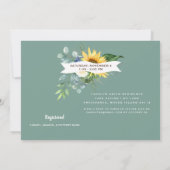 Invitation Fête des mariées photo Rustic Sunflower Lights (Dos)