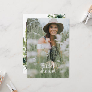 Invitation Fête des mariées photo Rustic Wood Bride