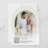 Invitation Fête des mariées photo Sage Green Coquette Bow Arc (Dos)