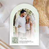 Invitation Fête des mariées photo Sage Green Coquette Bow Arc