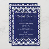 Invitation Fête des mariées Picado Boho de la marine mexicain (Devant / Derrière)
