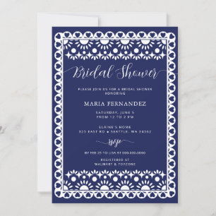 Invitation Fête des mariées Picado Boho de la marine mexicain