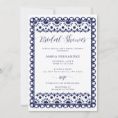 Invitation Fête des mariées Picado Boho de la marine mexicain (Devant)