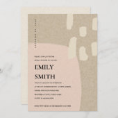 INVITATION FÊTE DES MARIÉES PINK ABSTRAIT MODERNE (Devant / Derrière)