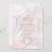 Invitation FÊTE DES MARIÉES | Pink Purple Marble Swirl (Devant)