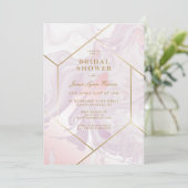 Invitation FÊTE DES MARIÉES | Pink Purple Marble Swirl (Debout devant)