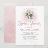 Invitation Fête des mariées Pink Sage Waters Can Roses (Devant / Derrière)