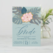 Invitation FÊTE DES MARIÉES | Pink Tropical Lily Floral (Debout devant)