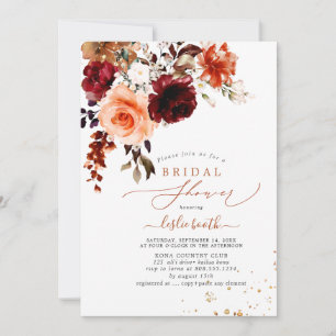 Invitation Fête des mariées PixDezines Autumn Watercolor Flow