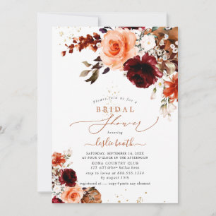 Invitation Fête des mariées PixDezines Autumn Watercolor Flow
