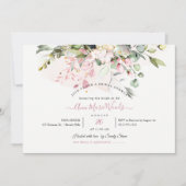 Invitation Fête des mariées PixDezines H2 rose pâle Eucalyptu (Devant)