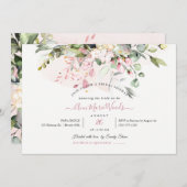 Invitation Fête des mariées PixDezines H2 rose pâle Eucalyptu (Devant / Derrière)