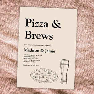 Invitation Fête des mariées Pizza & Brews Bière Couples Décon