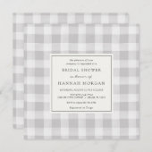 Invitation Fête des mariées Plaid Buffalo Gris (Devant / Derrière)