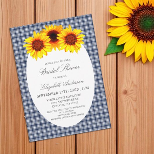 Invitation Fête des mariées Plaid Tournesol