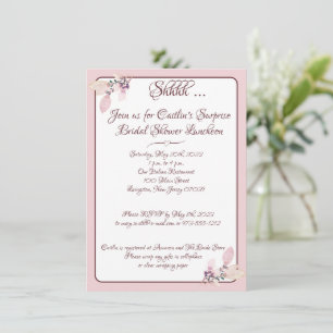 Invitation Fête des mariées Plan rose et blanc